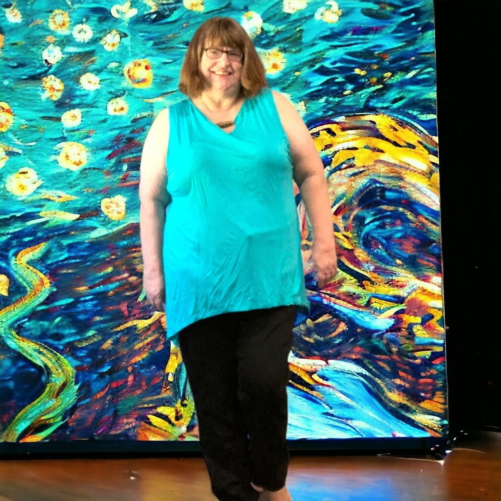 Sunny Leigh Turquoise Sleeveless Jewelry Piece Cut Out Blouse Size 2X!